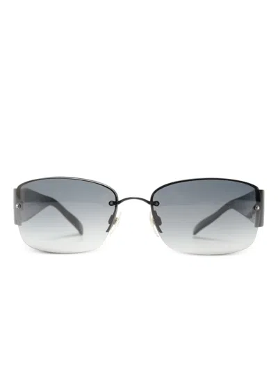 Pre-owned Chanel 2000s Rimless Sunglasses In Black