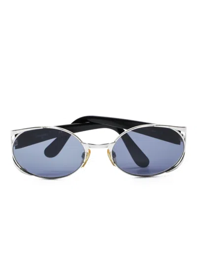 Pre-owned Chanel 2000s Round-frame Sunglasses In Silver