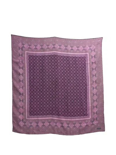 Pre-owned Chanel 2000s Silk Scarf In Purple