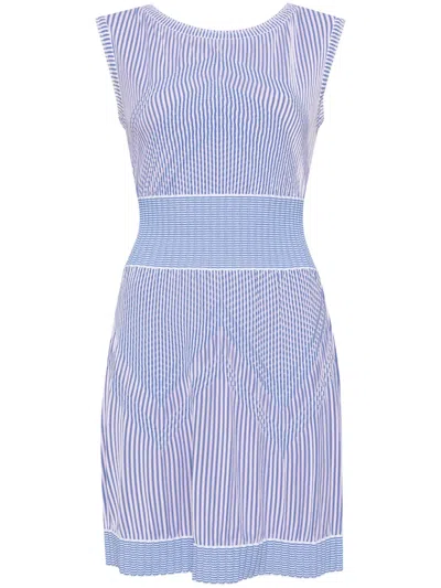 Pre-owned Chanel 2000s Striped Minidress In White