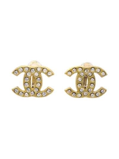 Pre-owned Chanel 2001 Cc Logo Clip-on Earrings