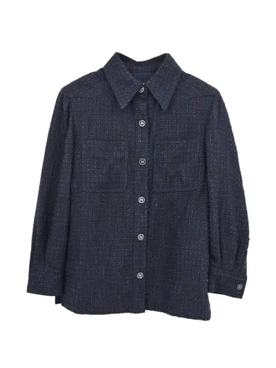 Pre-owned Chanel 2001 Cc Turn-lock Shirt Jacket In Black
