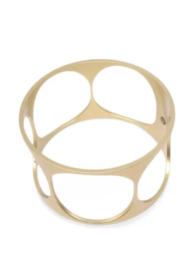 Pre-owned Chanel 2001 Cut-out Bangle In Gold