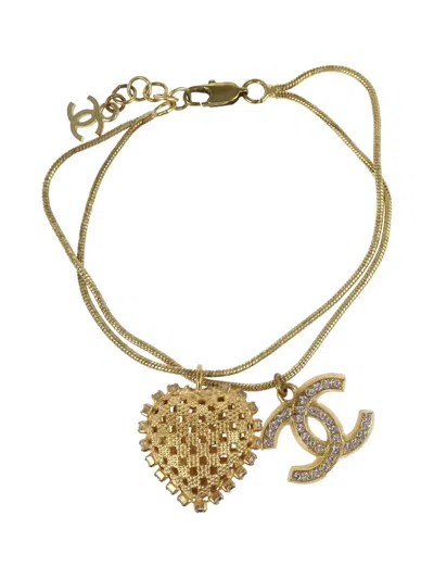 Pre-owned Chanel 2001 Heart-charm Bracelet