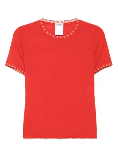 Pre-owned Chanel 2001 Knitted Top In Red