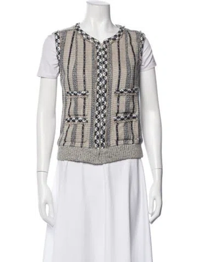 Pre-owned Chanel 2001 Linen Sweater In Neutral