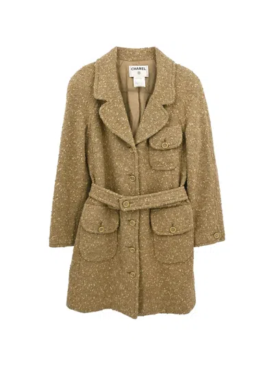 Pre-owned Chanel 2001 Single Breasted Coat In Neutral