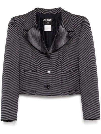 Pre-owned Chanel 2001 Single Breasted Jacket In Black