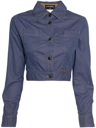 Pre-owned Chanel 2001 Single-breasted Jacket In Blue