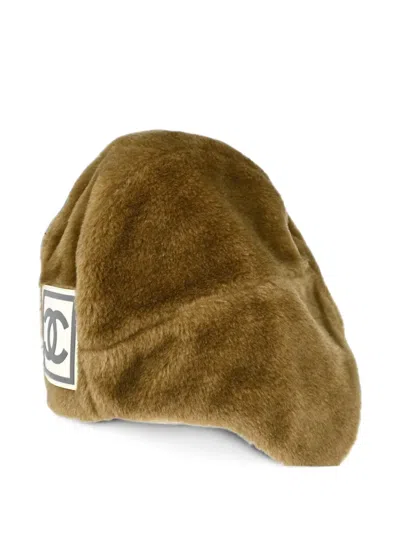 Pre-owned Chanel 2001 Sport Trapper Faux-fur Hat In Brown