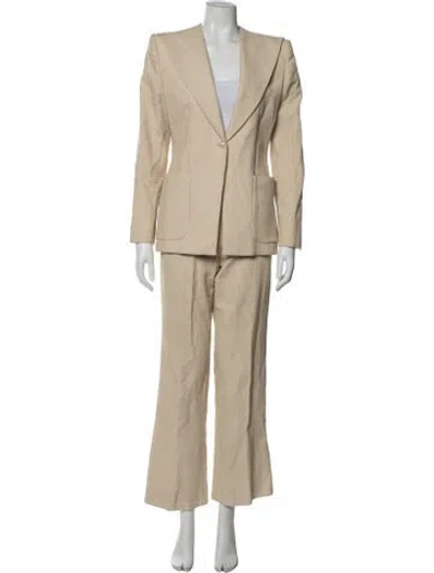 Pre-owned Chanel 2001 Striped Pantsuit In Neutrals