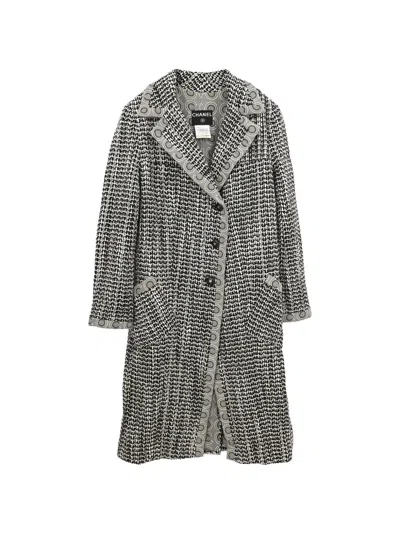 Pre-owned Chanel 2001 Tweed Coat In Brown