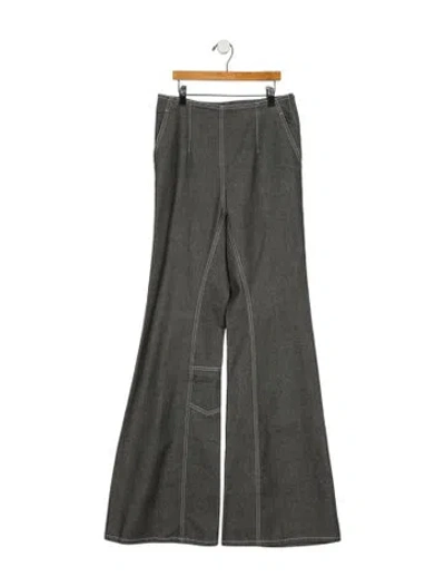 Pre-owned Chanel 2001 Wide Leg Jeans In Gray
