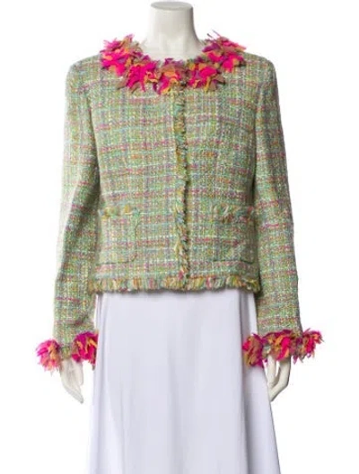 Pre-owned Chanel 2001 Wool Evening Jacket In Green