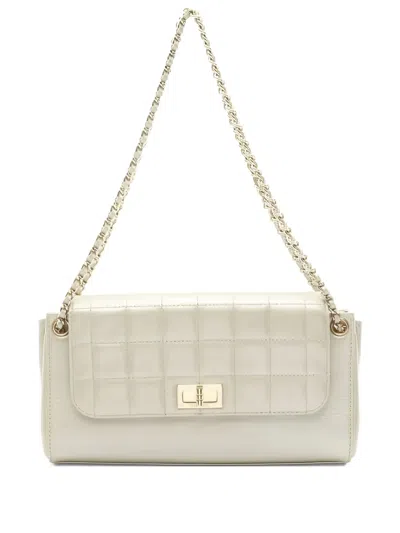 Pre-owned Chanel 2002-2003 2.55 Chocolate Bar Shoulder Bag In Neutral