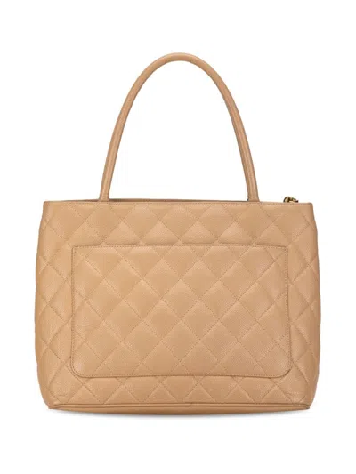 Pre-owned Chanel 2002-2003 Caviar Medallion Tote Bag In Brown