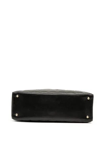 Pre-owned Chanel 2002-2003 Cc Choco Bar Lambskin Tote Bag In Black