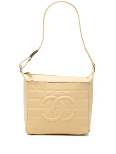 Pre-owned Chanel 2002-2003 Cc Chocolate Bar Lambskin Shoulder Bag In Brown