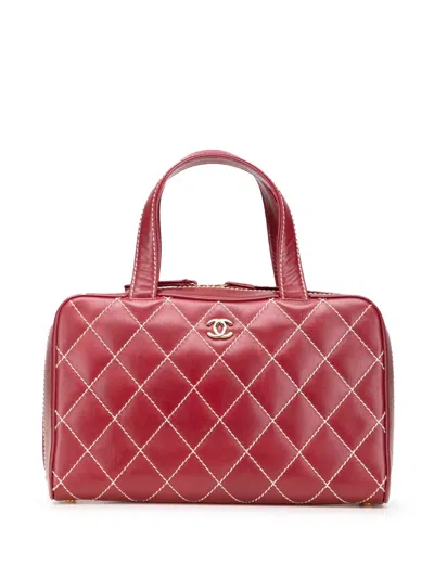 Pre-owned Chanel 2002-2003 Cc Lambskin Wild Stitch Handbag
