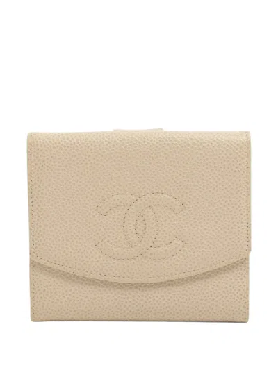 Pre-owned Chanel 2002-2003 Cc Mark Wallet In Neutral
