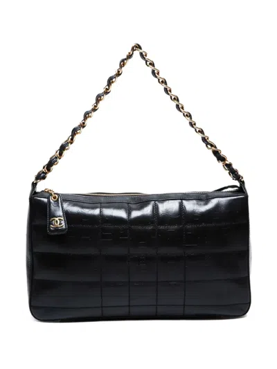 Pre-owned Chanel 2002-2003 Choco Bar Shoulder Bag In Black
