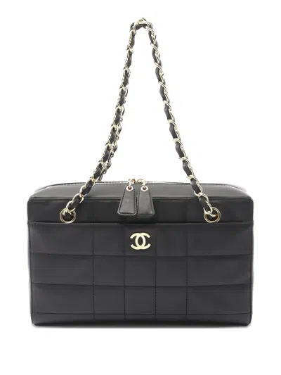 Pre-owned Chanel 2002-2003 Choco Bar Shoulder Bag In Black