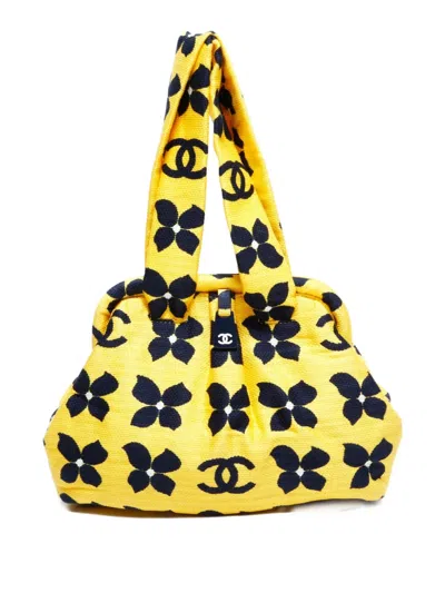 Pre-owned Chanel 2002-2003 Coco Tote Bag In Yellow
