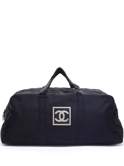 Pre-owned Chanel 2002-2003 Large Sports Line Duffle Bag In Black