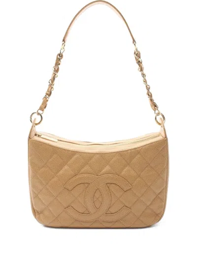 Pre-owned Chanel 2002-2003 Matelassé Shoulder Bag In Neutrals