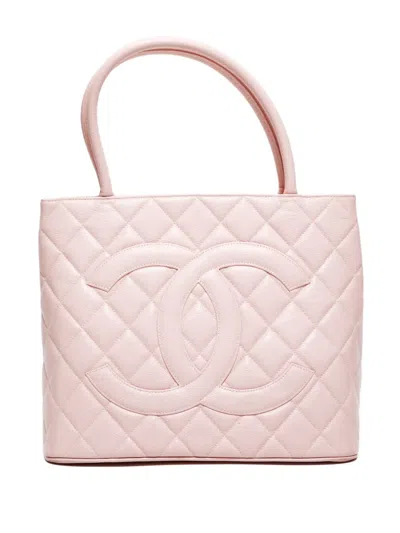 Pre-owned Chanel 2002-2003 Medallion Tote Bag In Pink