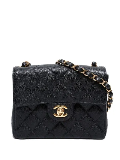 Pre-owned Chanel 2002-2003 Mini Classic Flap Shoulder Bag In Black