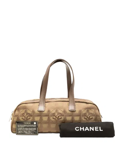 Pre-owned Chanel 2002-2003 New Travel Line Nylon Handbag In Brown