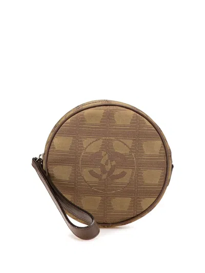 Pre-owned Chanel 2002-2003 New Travel Line Nylon Round Pouch