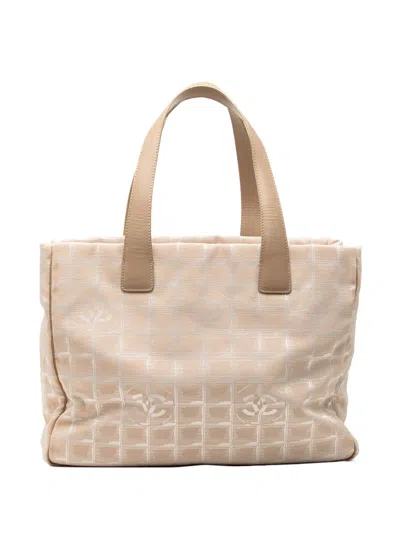Pre-owned Chanel 2002-2003 New Travel Line Nylon Tote Bag In Brown