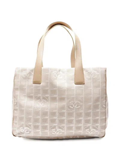 Pre-owned Chanel 2002-2003 New Travel Line Tote Bag In Neutral
