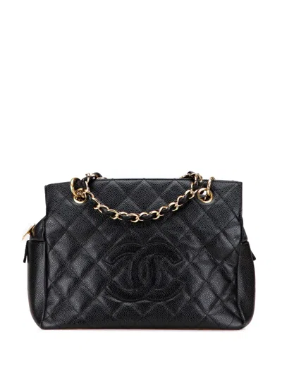 Pre-owned Chanel 2002-2003 Petite Caviar Timeless Tote Bag In Black