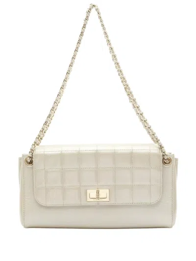 Pre-owned Chanel 2002-2003 Reissue 2.55 Chocolate Bar Lambskin Flap Shoulder Bag In Gold