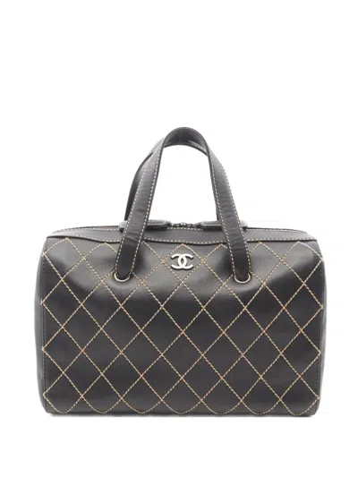 Pre-owned Chanel 2002-2003 Wild Stitch Handbag In Black