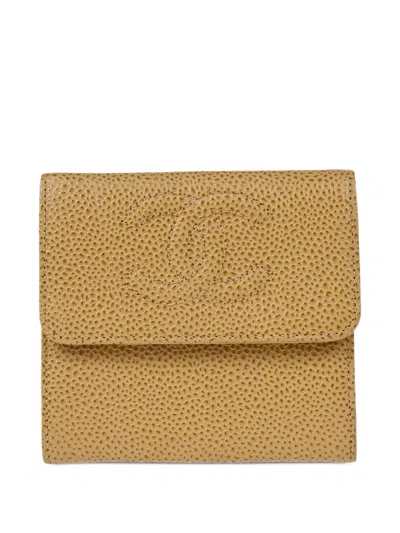 Pre-owned Chanel 2002 Bi-fold Leather Wallet In 中性色