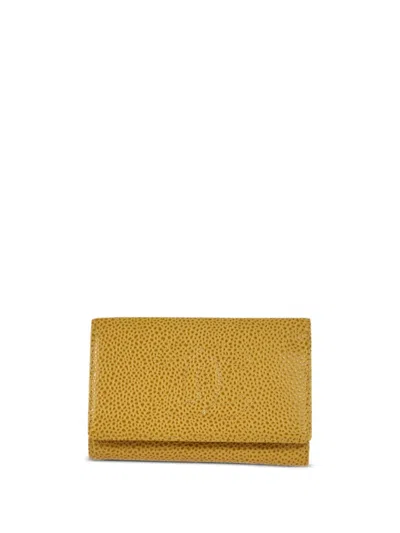 Pre-owned Chanel 2002 Cc Caviar-leather Key Case In Yellow