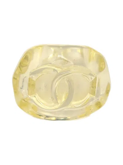 Pre-owned Chanel 2002 Cc Logo Ring