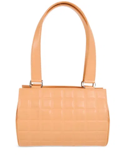 Pre-owned Chanel 2002 Choco Bar Cc Tote Bag In Pink