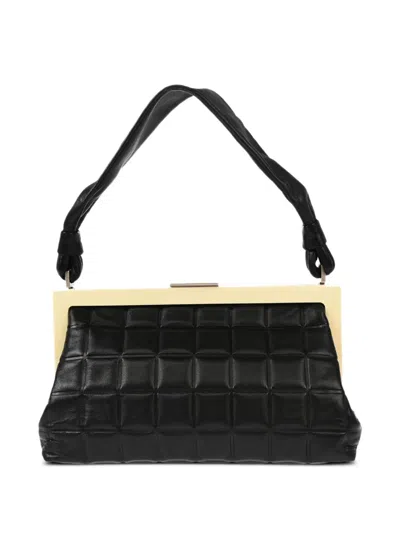 Pre-owned Chanel 2002 Choco Bar Handbag In Black