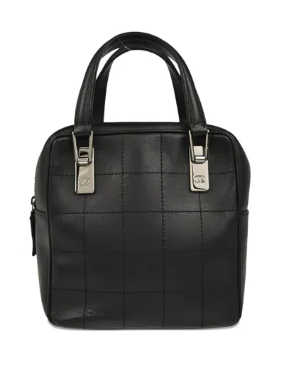 Pre-owned Chanel 2002 Choco Bar Handbag In Black