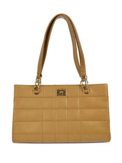 Pre-owned Chanel 2002 Choco Bar Handbag In Neutrals