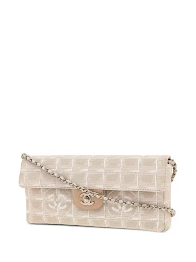 Pre-owned Chanel 2002 Choco Bar Shoulder Bag In Neutrals