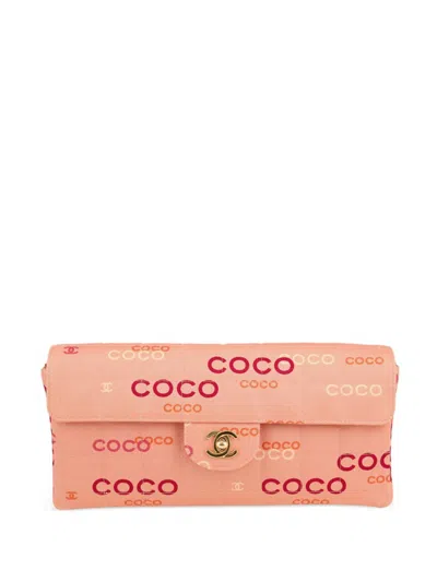 Pre-owned Chanel 2002 Choco Bar Shoulder Bag In Pink