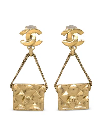 Pre-owned Chanel 2002 Dangle Handbag Clip-on Earrings