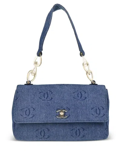Pre-owned Chanel 2002 Interlocking-cc Denim Handbag