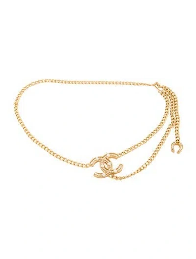 Pre-owned Chanel 2002 Interlocking Cc Logo Chain-link Belt